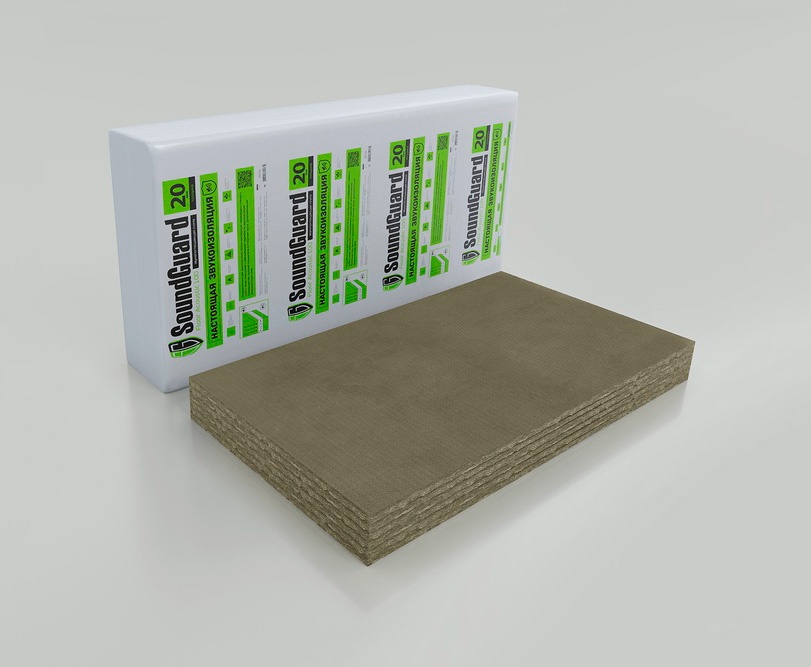 Купить SoundGuard Плита для звукоизоляции пола Floor Acoustic 100 1200х600х20 мм (8шт/5,76м.кв) оптом в Москве от производителя