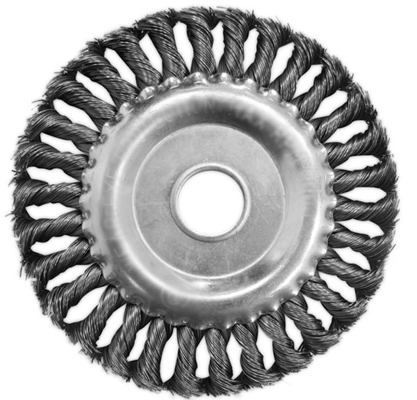 Купить Щетка-крацовка БИБЕР 70984 дисковая витая 178мм, посадка отверстие 22мм (12/24) оптом в Москве от производителя
