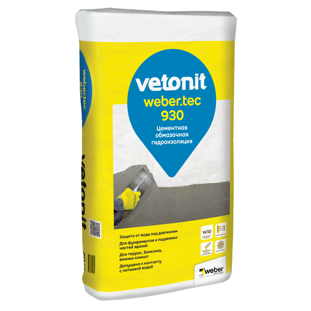 Купить ВЕТОНИТ Гидроизоляция обмазочная цементная Weber.Tec 930 20 кг оптом в Москве от производителя