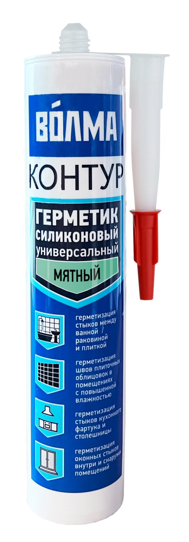 Купить ВОЛМА Контур Герметик силиконовый универсальный  290мл мятный оптом в Москве от производителя