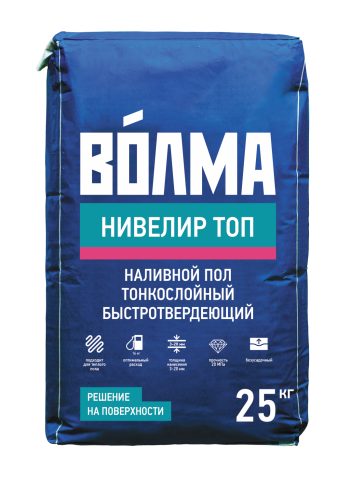 Купить Наливной пол тонкослойный Волма Нивелир Топ  быстротвердеющий 25 кг оптом в Москве от производителя