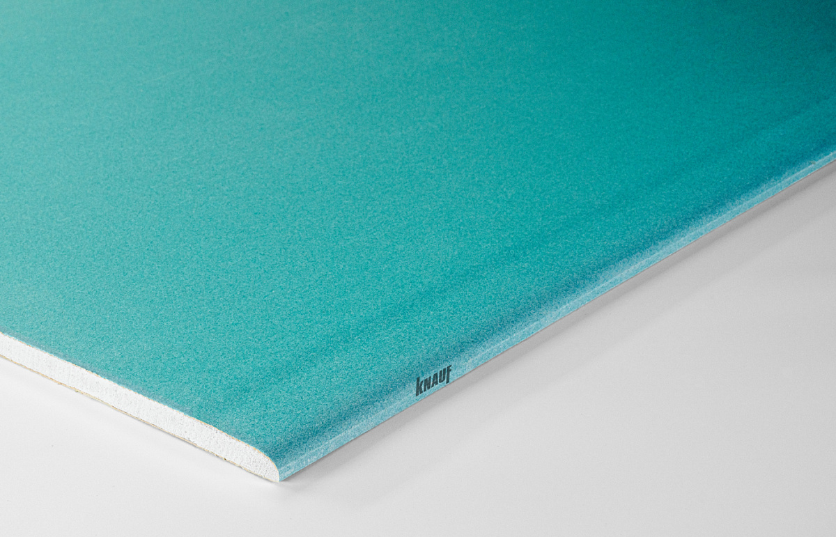 Купить Гипсокартон Кнауф Аквамарин  2500х1200х12,5 мм влагостойкий  (ГСП Н1 ПЛУК 12,5-1200-2500) оптом в Москве от производителя