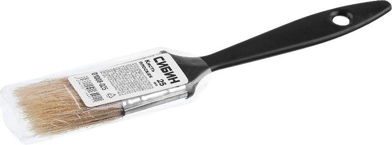 Купить Кисть плоская СИБИН, пластиковая ручка, светлая смешанная щетина, 25мм 01008-025 оптом в Москве от производителя