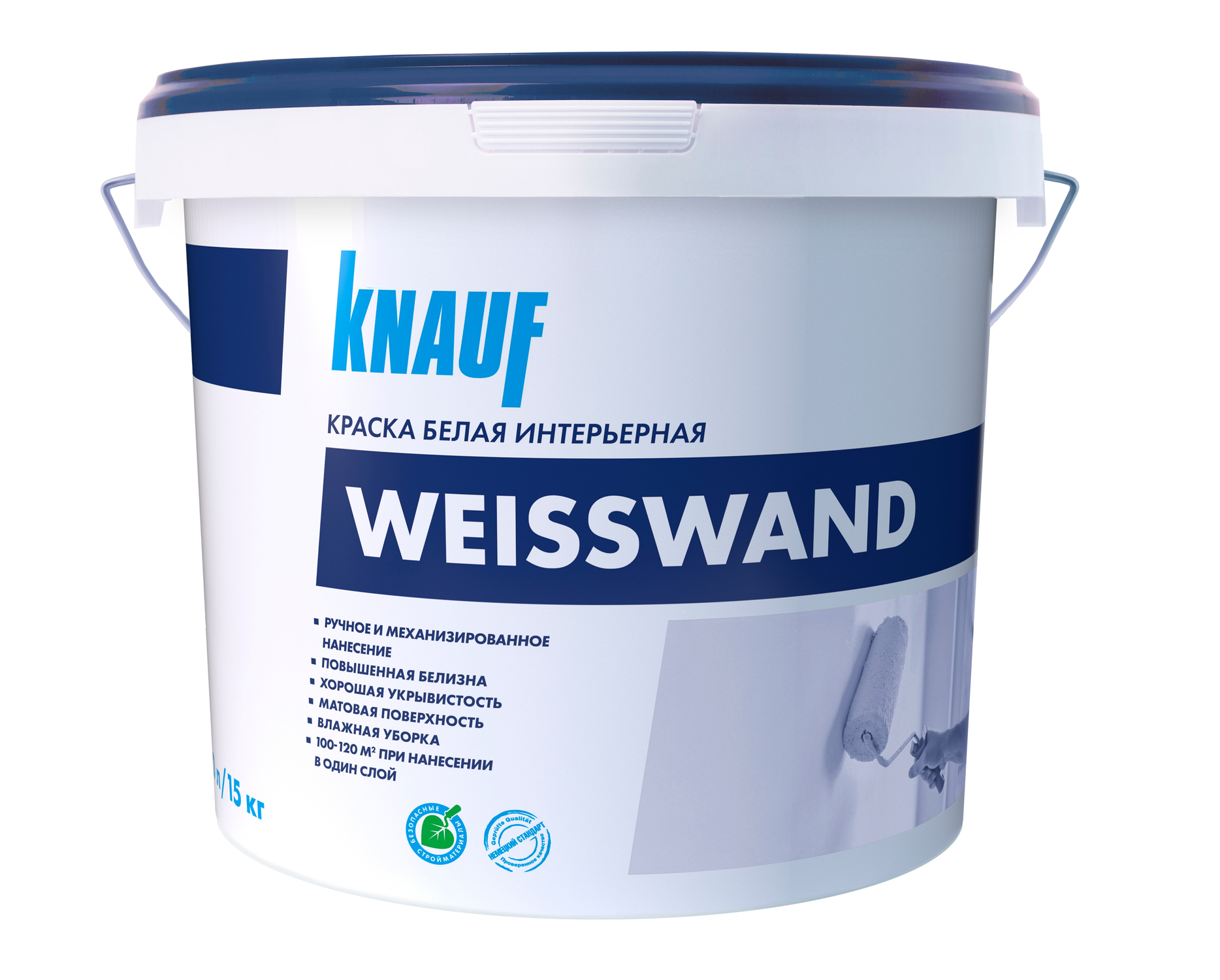 Купить КНАУФ-Вайсванд краска в/д интерьерная белая матовая 15 кг оптом в Москве от производителя