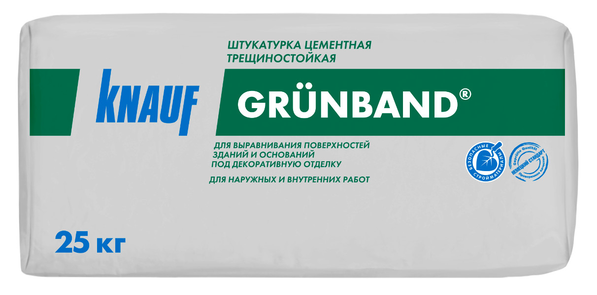 Купить Штукатурка цементная КНАУФ-Грюнбанд теплоизоляционнная фасадная, 25 кг оптом в Москве от производителя