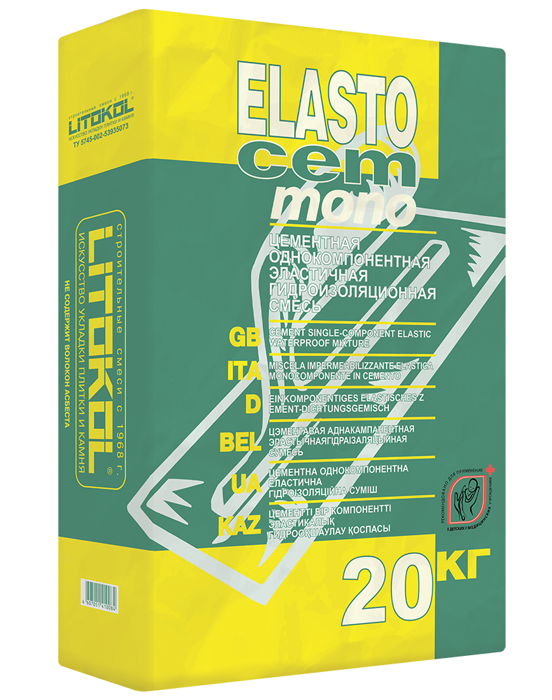 Купить Литокол ELASTOCEM  MONO гидроизоляционная смесь 20кг оптом в Москве от производителя