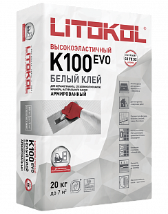 Купить Клей для плитки Litokol Hyperflex K100 Белый 20 кг оптом в Москве от производителя