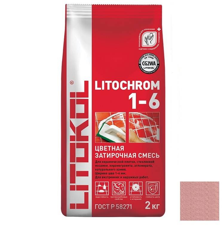 Купить Литокол Litochrom затирка 1-6 С.180 Розовый фламинго 2кг оптом в Москве от производителя