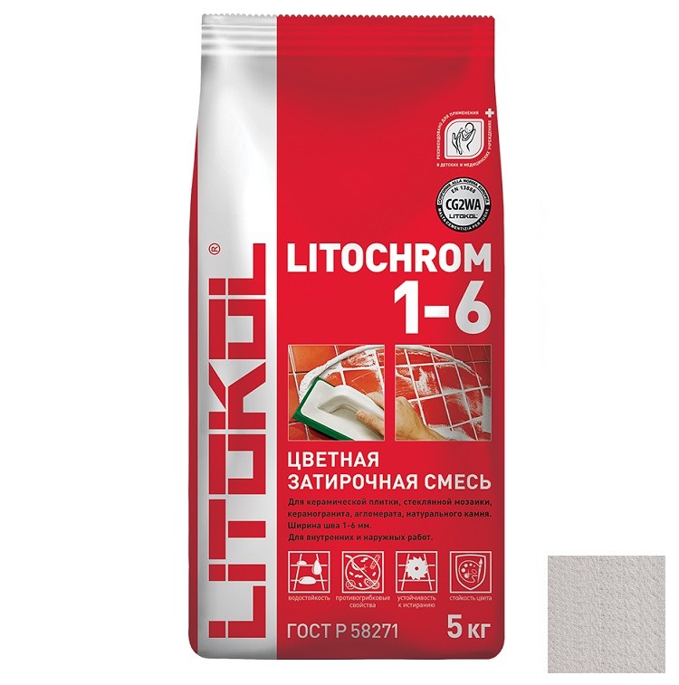 Купить Литокол Litochrom затирка 1-6 С.20 Светло-серая 5кг оптом в Москве от производителя