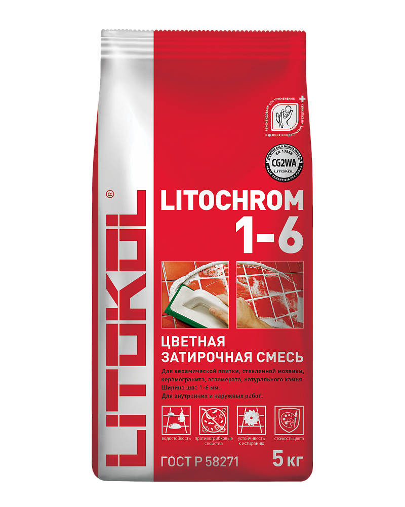 Купить Литокол Litochrom затирка 1-6 С.60 Бежевый/багама 5кг оптом в Москве от производителя
