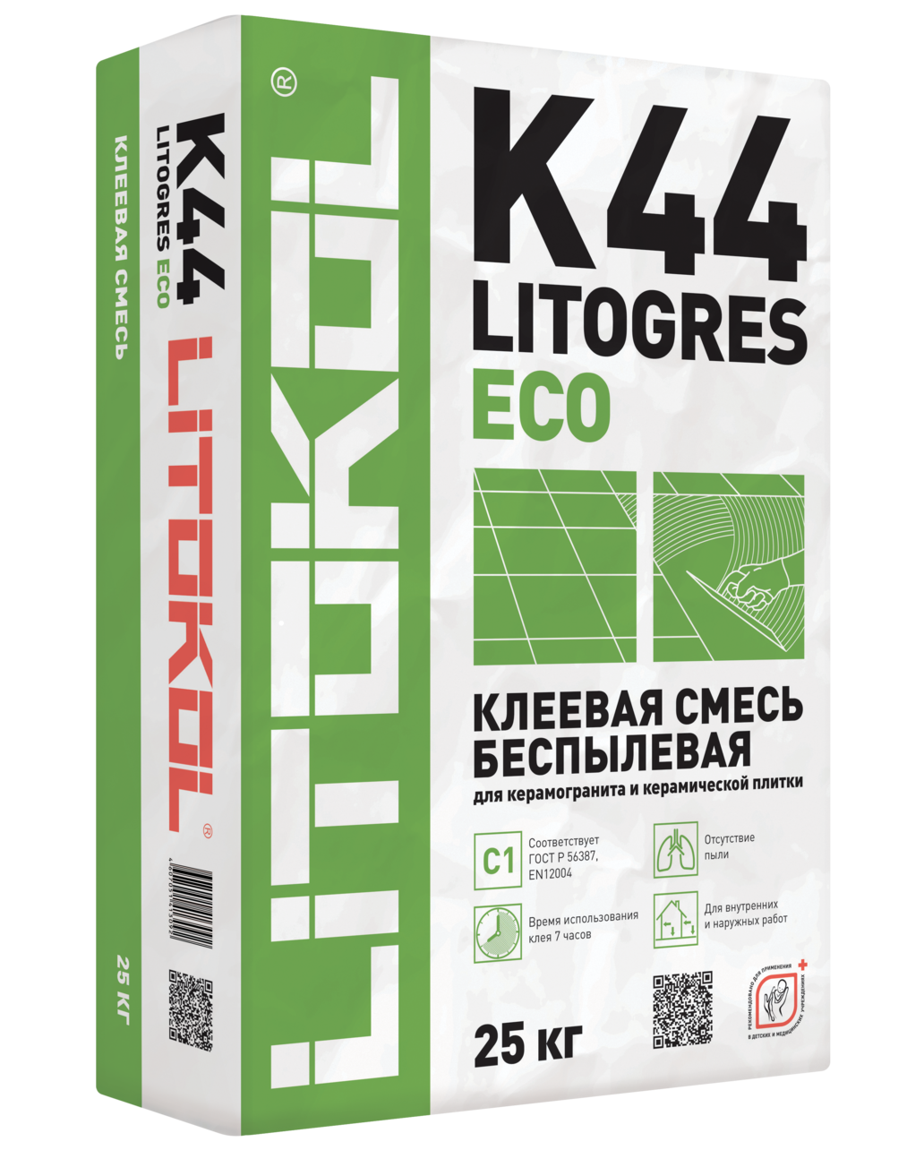Купить Litokol LITOGRES K44 ECO клеевая смесь 25кг оптом в Москве от производителя