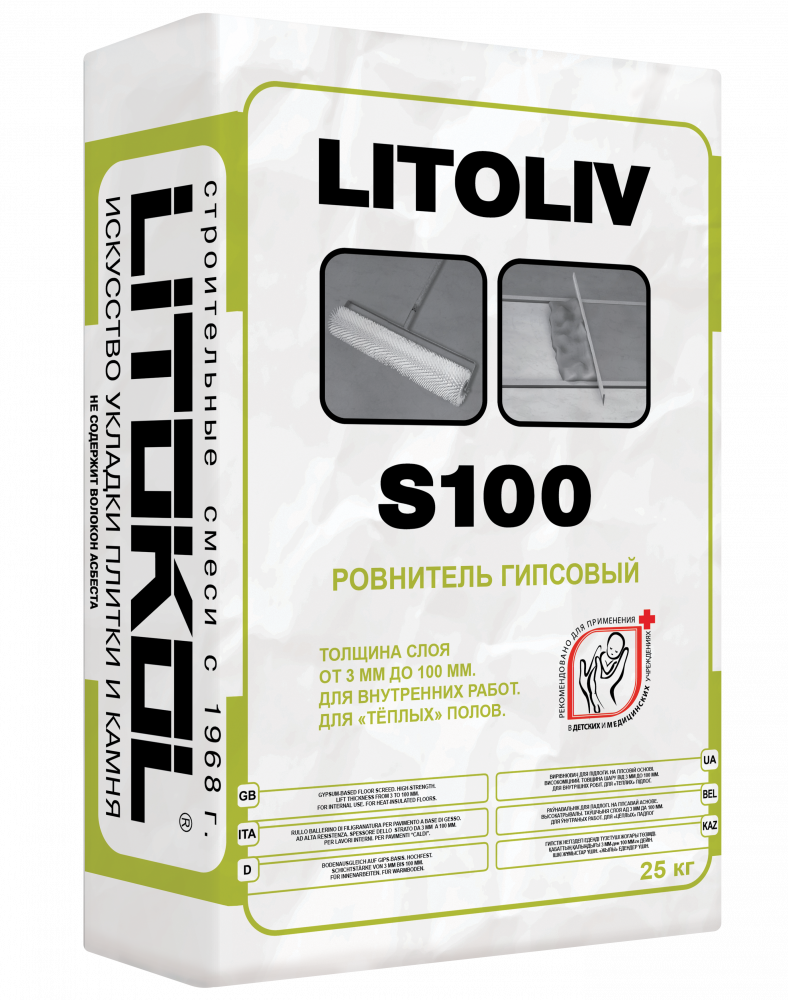 Купить Литокол LITOLIV S100 гипсовый ровнитель д/пола 25кг оптом в Москве от производителя