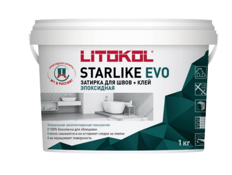 Купить Литокол Starlike Evo Эпоксидная затирка S.100 BIANCO ASSOLUTO (белый) 1кг оптом в Москве от производителя