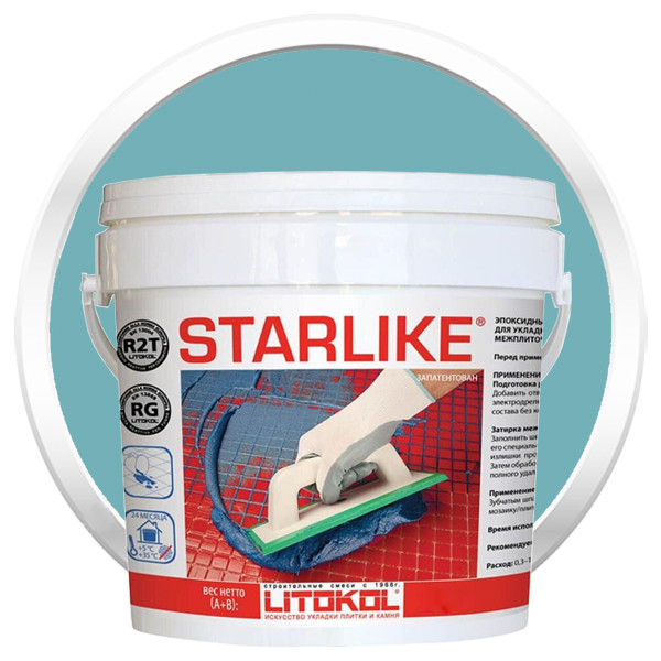 Купить Литокол Starlike Эпоксидная затирка С.400 Turchese (Бирюза) 2,5кг оптом в Москве от производителя