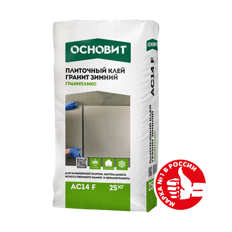 Купить Клей плиточный Гранит Основит Гранипликс АС14 F Зимний, 25 кг оптом в Москве от производителя