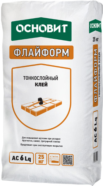 Купить Клей для укладки брусчатки и камня тонкослойный ОСНОВИТ ФЛАЙФОРМ AC6 Lq , 25 кг оптом в Москве от производителя