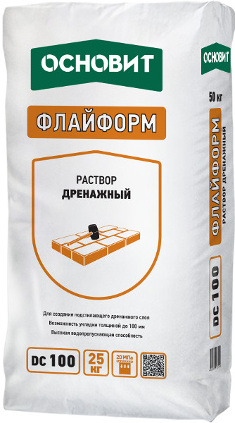 Купить Дренажный раствор ОСНОВИТ ФЛАЙФОРМ DC100, 25 кг оптом в Москве от производителя