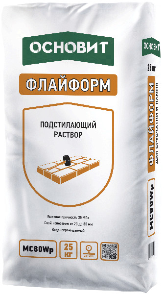 Купить Монтажный подстилающий раствор ОСНОВИТ ФЛАЙФОРМ МС80 Wp , 25 кг оптом в Москве от производителя