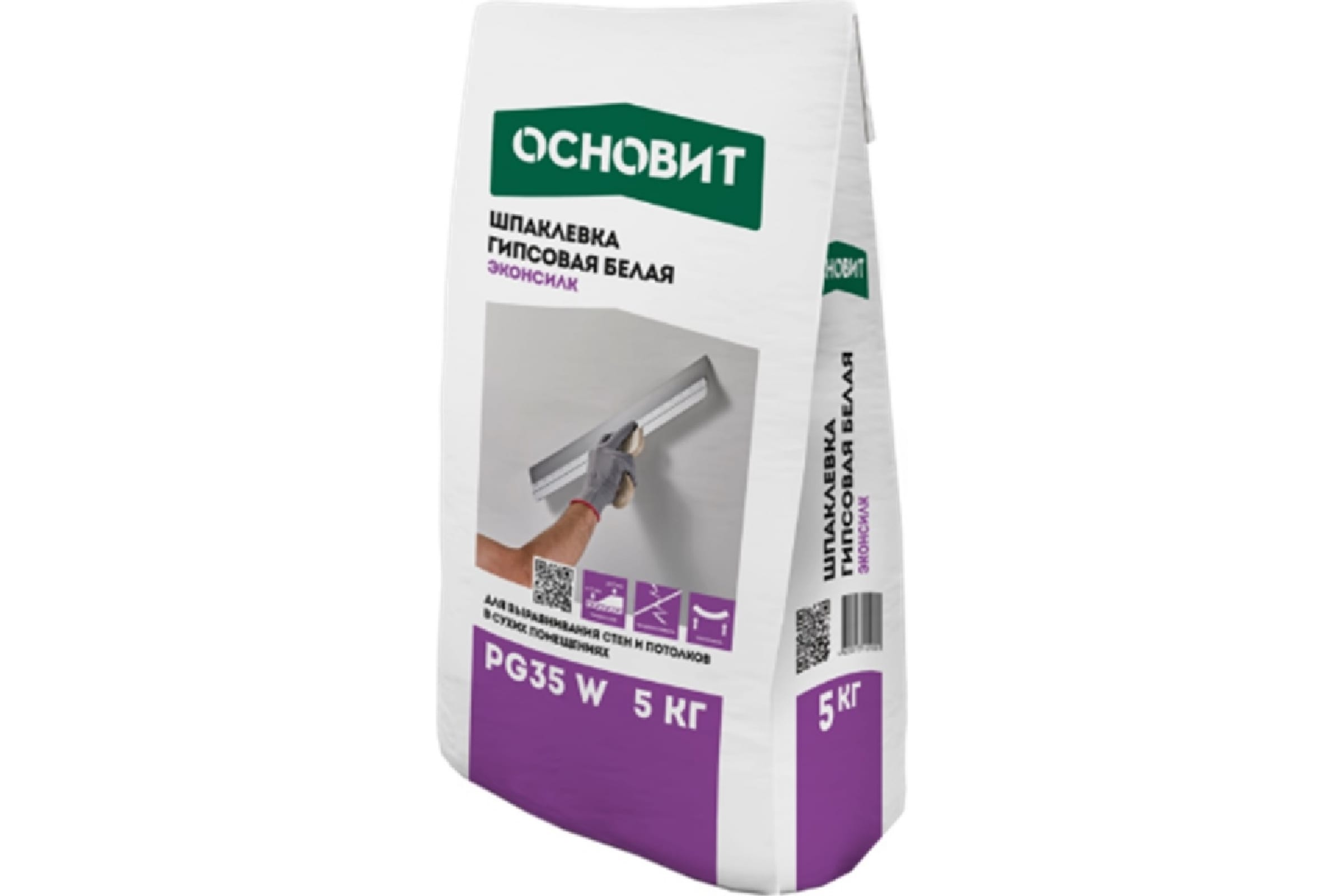 Купить Шпатлевка гипсовая Основит Эконсилк PG35 W  белая, 5 кг оптом в Москве от производителя