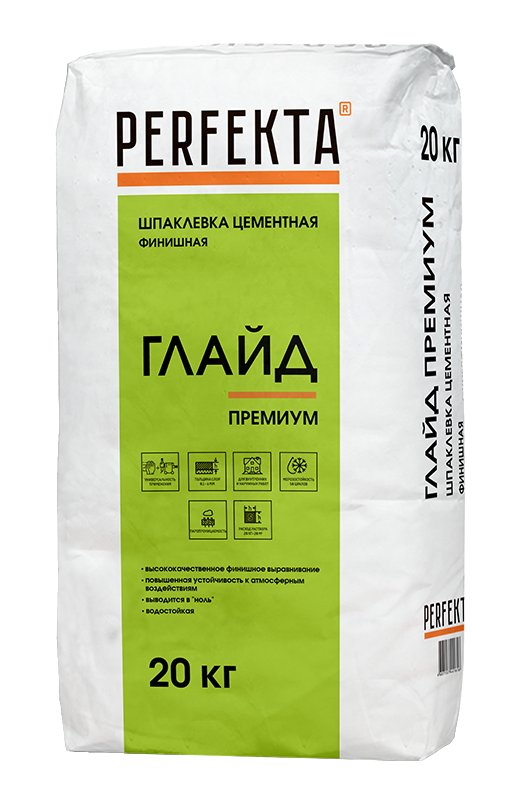 Купить Шпаклевка цементная финишная  Перфекта «Глайд Премиум» , 20 кг оптом в Москве от производителя