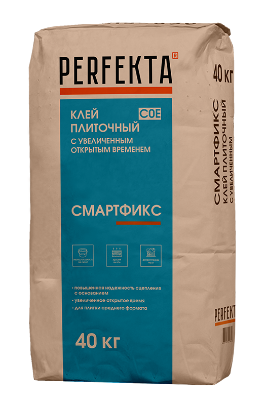 Купить Плиточный клей с увеличенным открытым временем Перфекта Смартфикс C0 E, 40 кг оптом в Москве от производителя