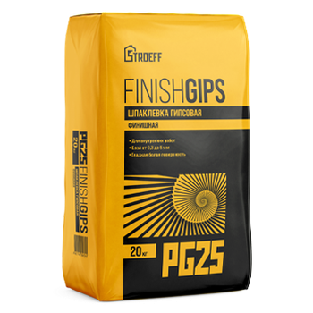 Купить Старатели Шпаклевка финишная (Гипсовая) Finishgips PG25 Stroeff, 20 кг оптом в Москве от производителя