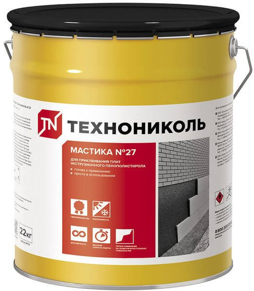 Купить Мастика приклеивающая Технониколь №27 для XPS 22 кг оптом в Москве от производителя