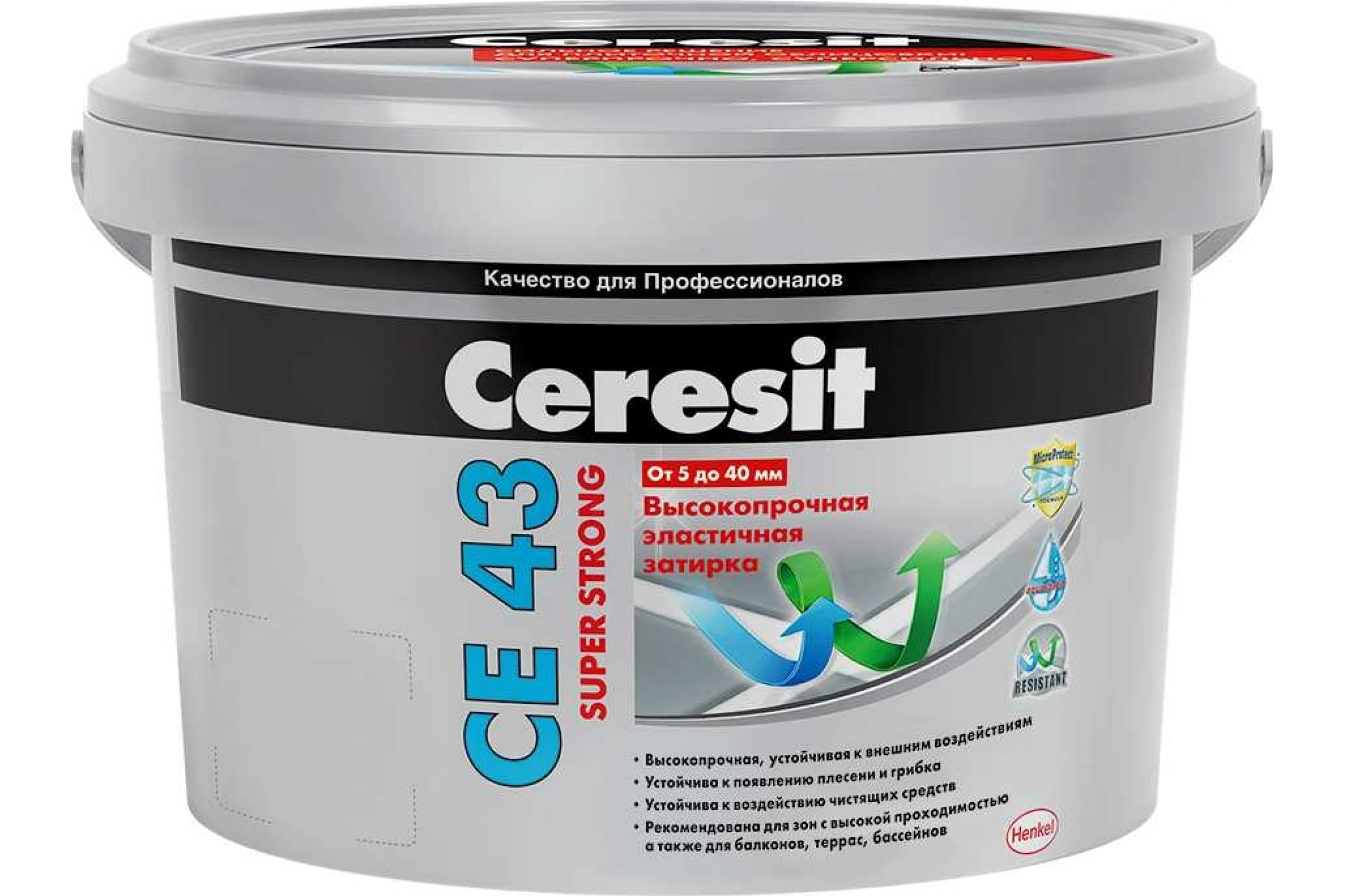 Купить Затирка для широких швов Ceresit CE 43 Super Strong №02 дымчато-белый, 2кг оптом в Москве от производителя