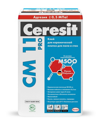 Купить Клей для плитки ЦЕРЕЗИТ CM 11 PRO 25 кг оптом в Москве от производителя