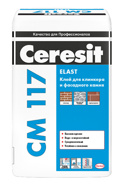 Купить Клей ЦЕРЕЗИТ CM117 для фасадной плитки, керамогранита и природного камня , 25 кг оптом в Москве от производителя