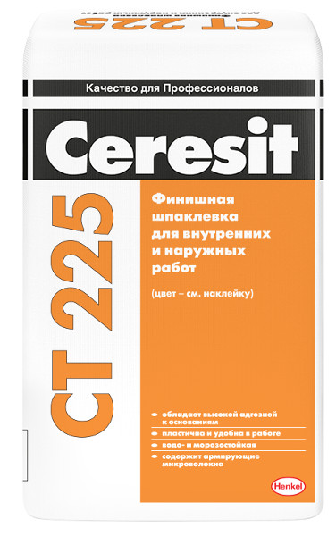 Купить Шпаклевка фасадная финишная белая ЦЕРЕЗИТ СТ225, 25кг оптом в Москве от производителя