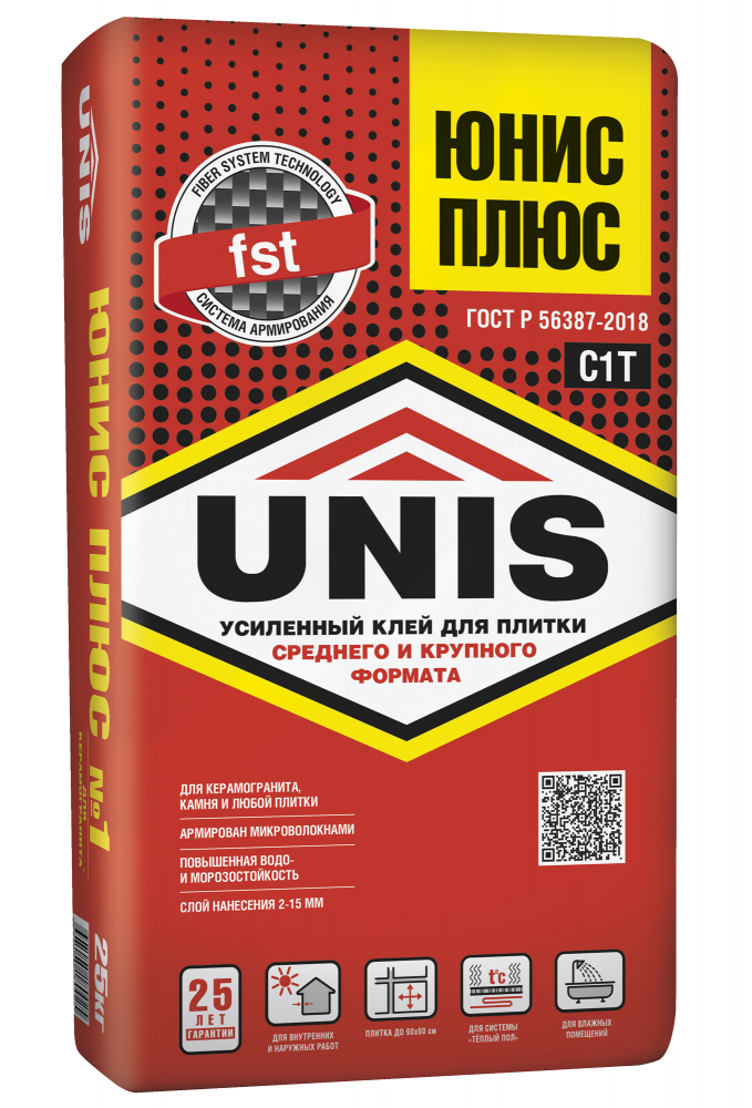 Купить Клей плиточный Юнис Плюс, 25 кг оптом в Москве от производителя