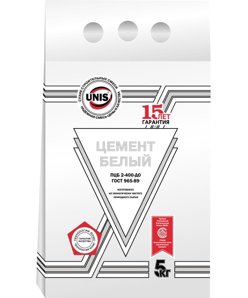 Купить Цемент белый М-400 ДО, 5 кг. ЮНИС оптом в Москве от производителя