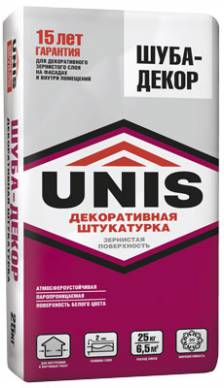 Купить Штукатурка декоративная Юнис Шуба-Декор, 25 кг оптом в Москве от производителя
