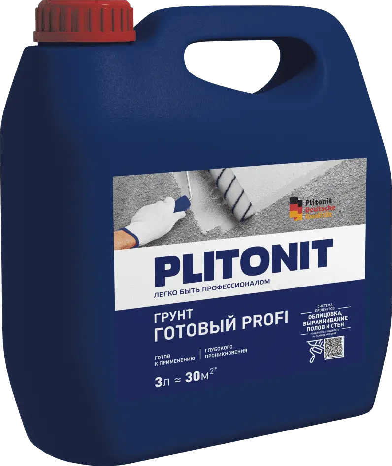 Купить PLITONIT Грунт Готовый PROFI Грунтовка глубокого проникновения 3 кг (144шт/подд.) оптом в Москве от производителя