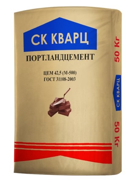 Купить Портландцемент М-500 СК Кварц, 50 кг, цемент Д20 оптом в Москве от производителя